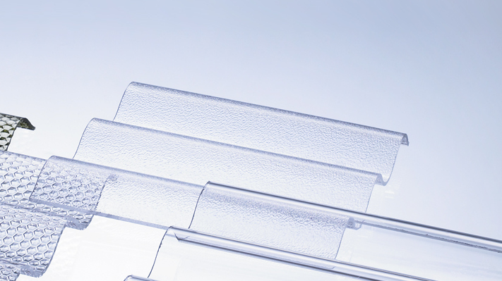 HIGHLUX Acryl-Lichtplatten Sinuswelle 76/18 -farblos C-Struktur- (hagel- und bruchfest)