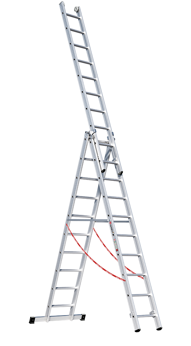 3-teilige Mehrzweckleiter: Vielseitige Steighilfe für Profis in Innen- und Außenbereichen
