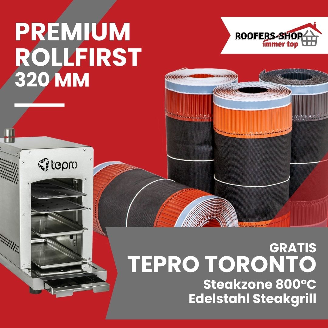 300 m Rollfirst Vlies 320 mm mit tepro Steakgrill Toronto – Innovative Firstlüftung