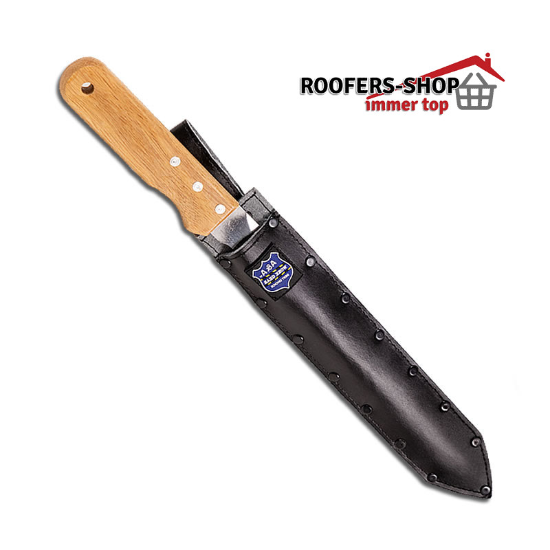 Hochwertiges Dämmstoffmesser mit Messerscheide aus Leder