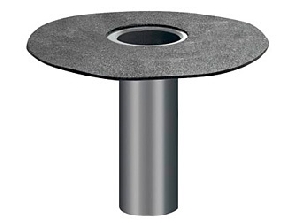 Flachdacheinlauf DN 100 und DN 70 mm senkrecht mit Bitumenflansch, 35 cm Länge