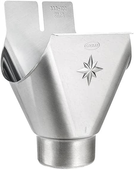 Ovaler Einhangstutzen für Dachrinnen RG 333 aus Titanzink – DN 100 Anschluss, 6 tlg.